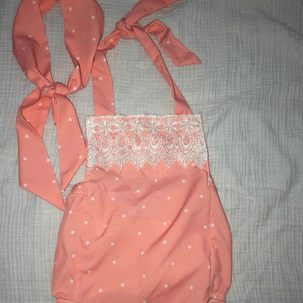 Baby backless one piece with head scarf